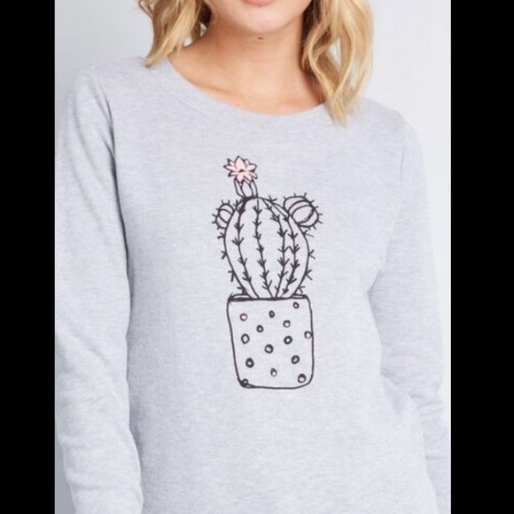 ModCloth Plant the Idea Cactus 🌵 Sweater Size XXS - Picture 2 of 5